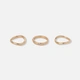 3-pack olika guldfärgade ringar - 18