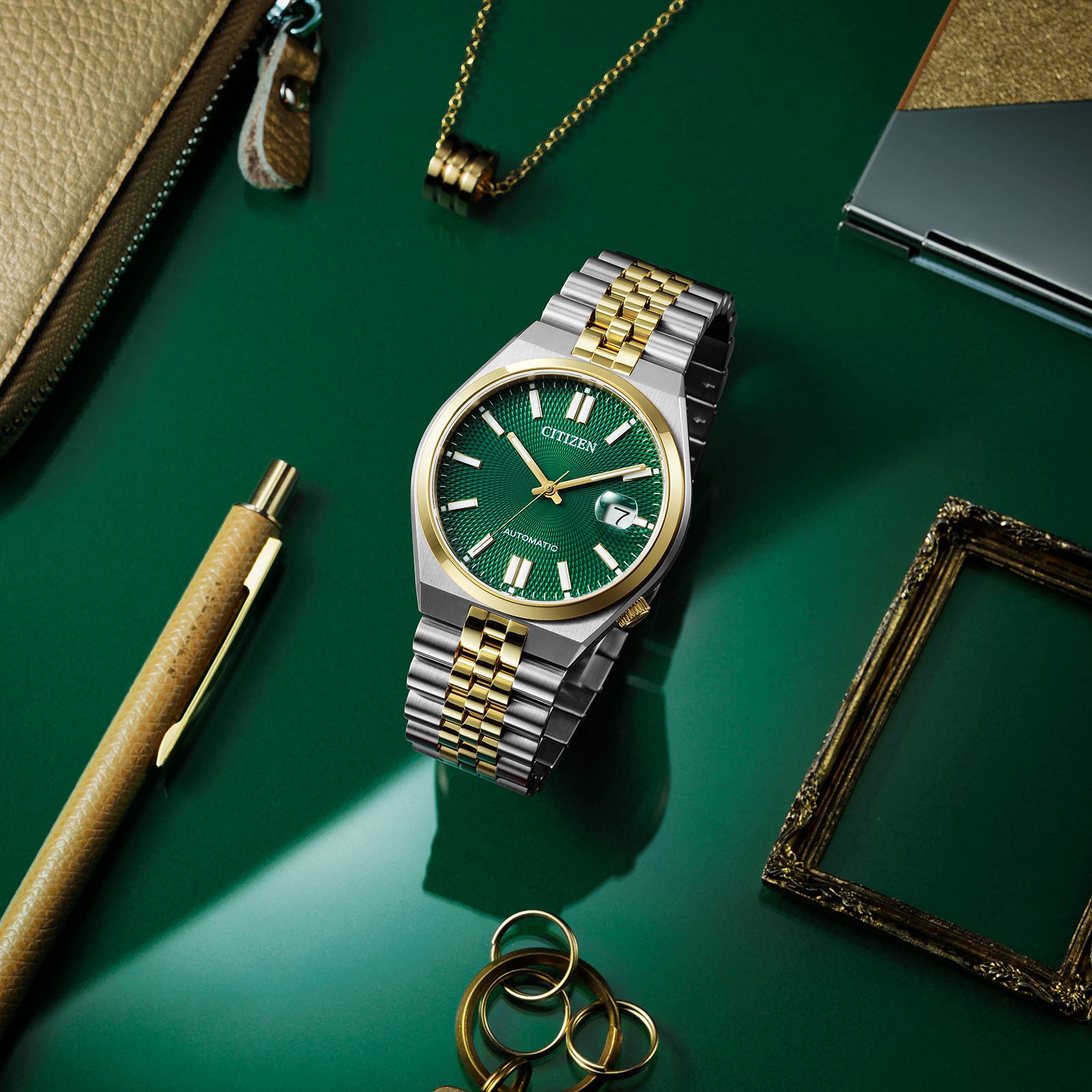 Citizen Tsuyosa 60 Automatic - bicolor/grön 40mm NK0024-54X