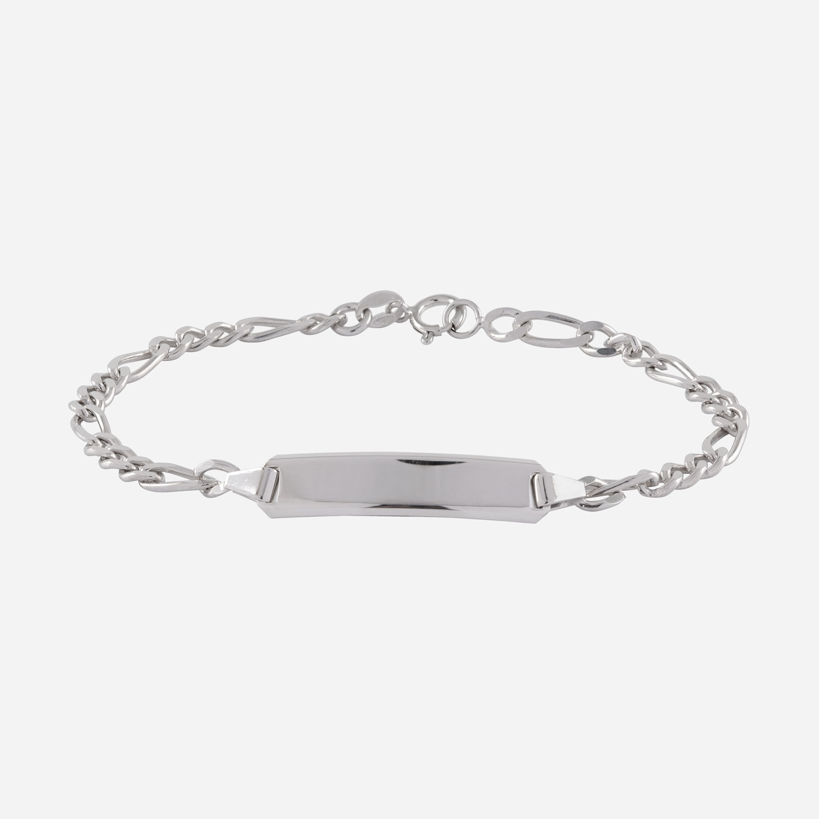 Armband dam äkta silver - Figarolänk & bricka 18 cm