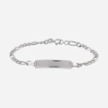 Armband dam äkta silver - Figarolänk & bricka 18 cm