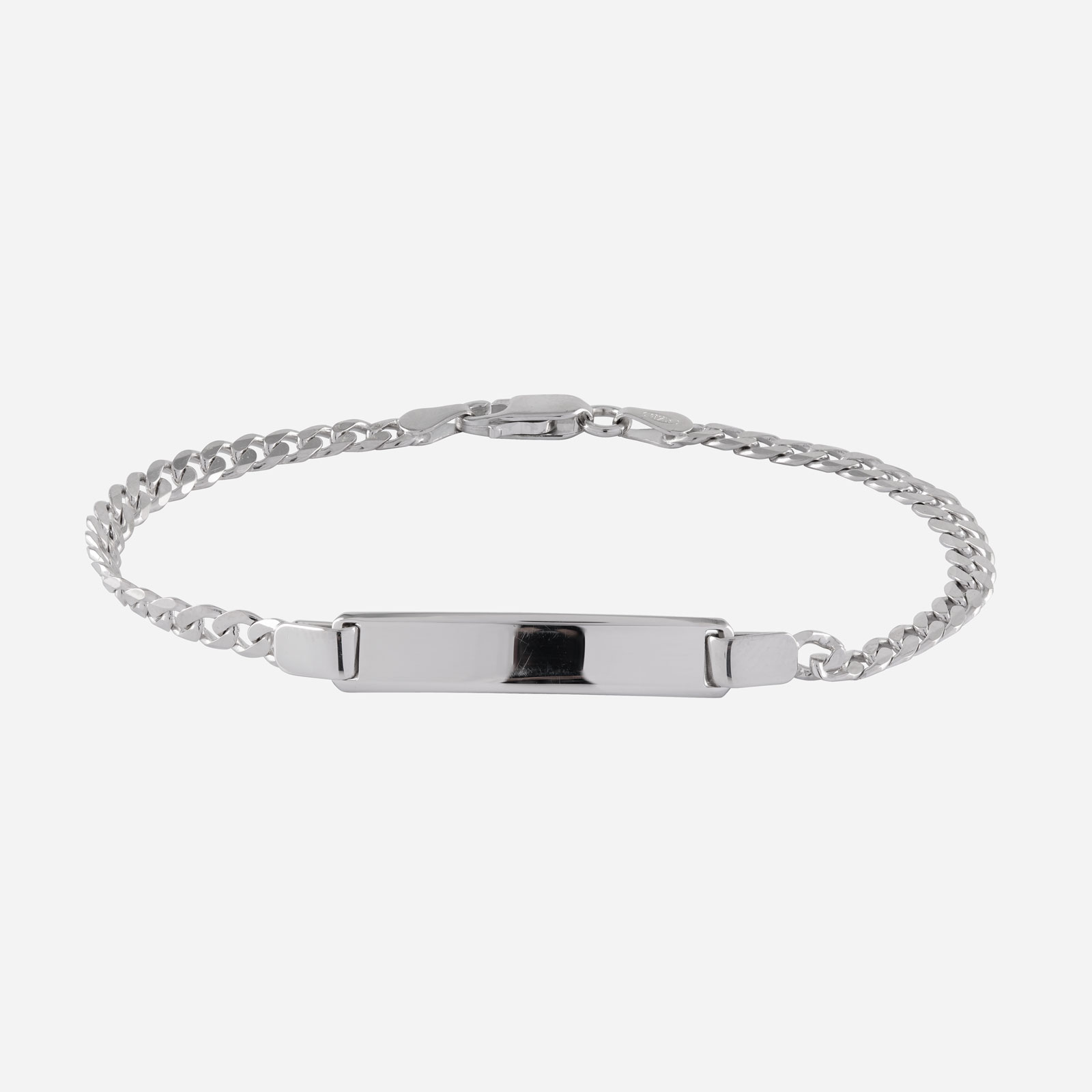 Armband dam äkta silver - tunn pansar & bricka 19 cm