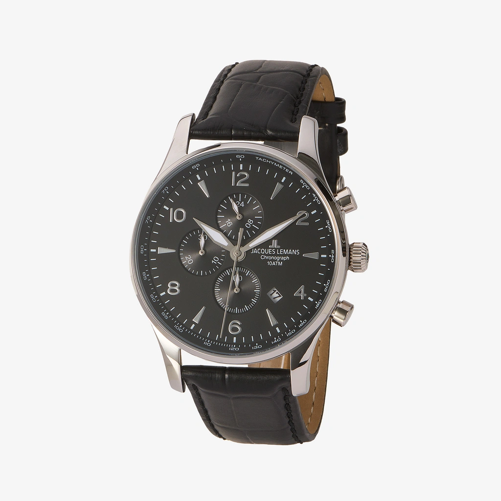 Jacques Lemans London herr, svart 44 mm - 1-1844ZA