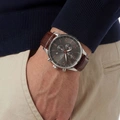 Jacques Lemans London herr, svart/brun 44 mm - 1-1844ZK