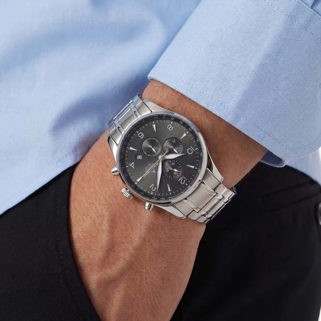 Jacques Lemans London herr, stål/svart 44 mm - 1-1844ZE