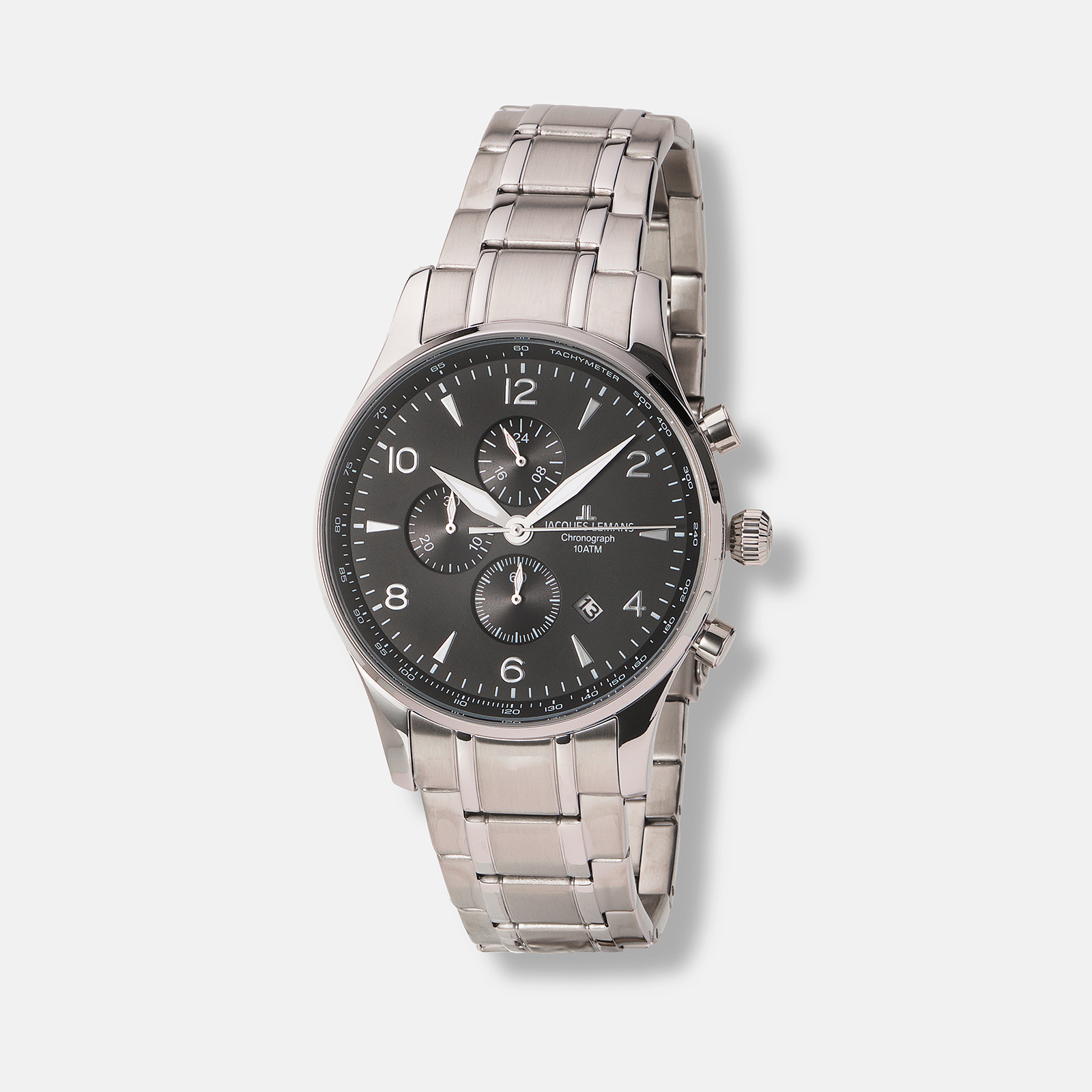 Jacques Lemans London herr, stål/svart 44 mm - 1-1844ZE