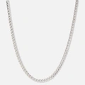 Silverfärgat halsband, pansarlänk - 38+8cm