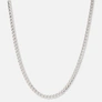 Silverfärgat halsband, pansarlänk - 38+8cm