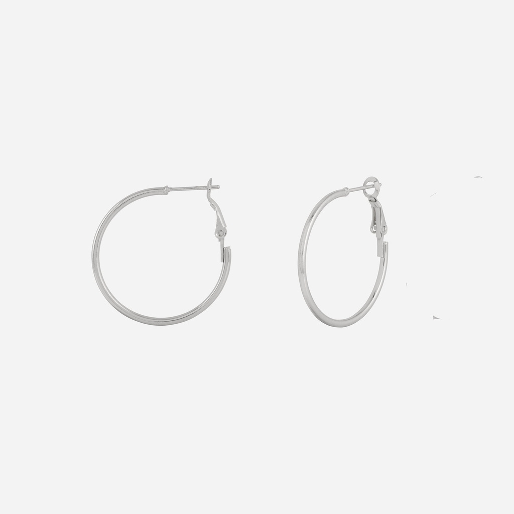 Silverfärgade örhängen - hoops 30 mm