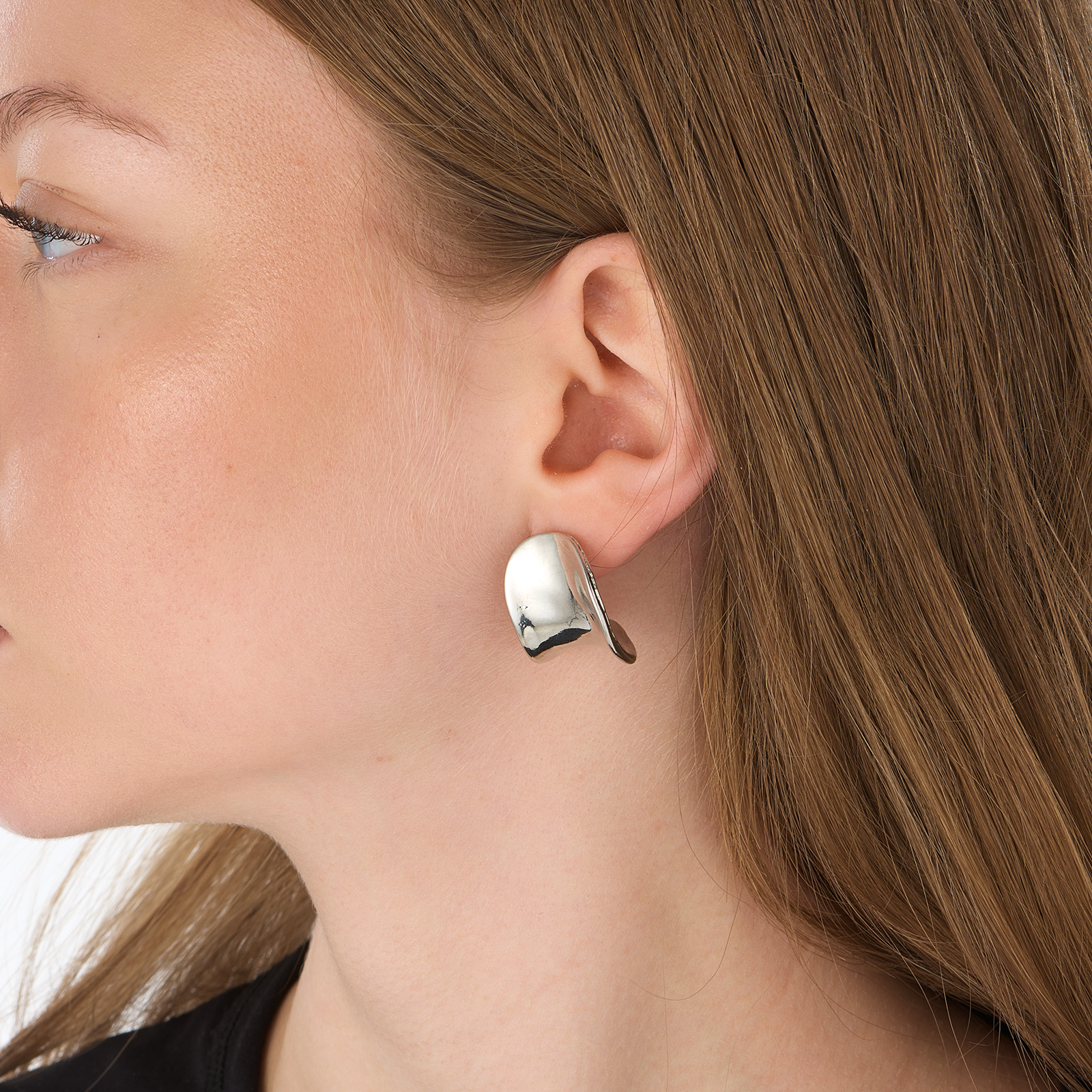 Silverfärgade C-hoops - 20mm