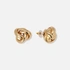 Guldfärgade örhängen, studs med knutar - 22 mm