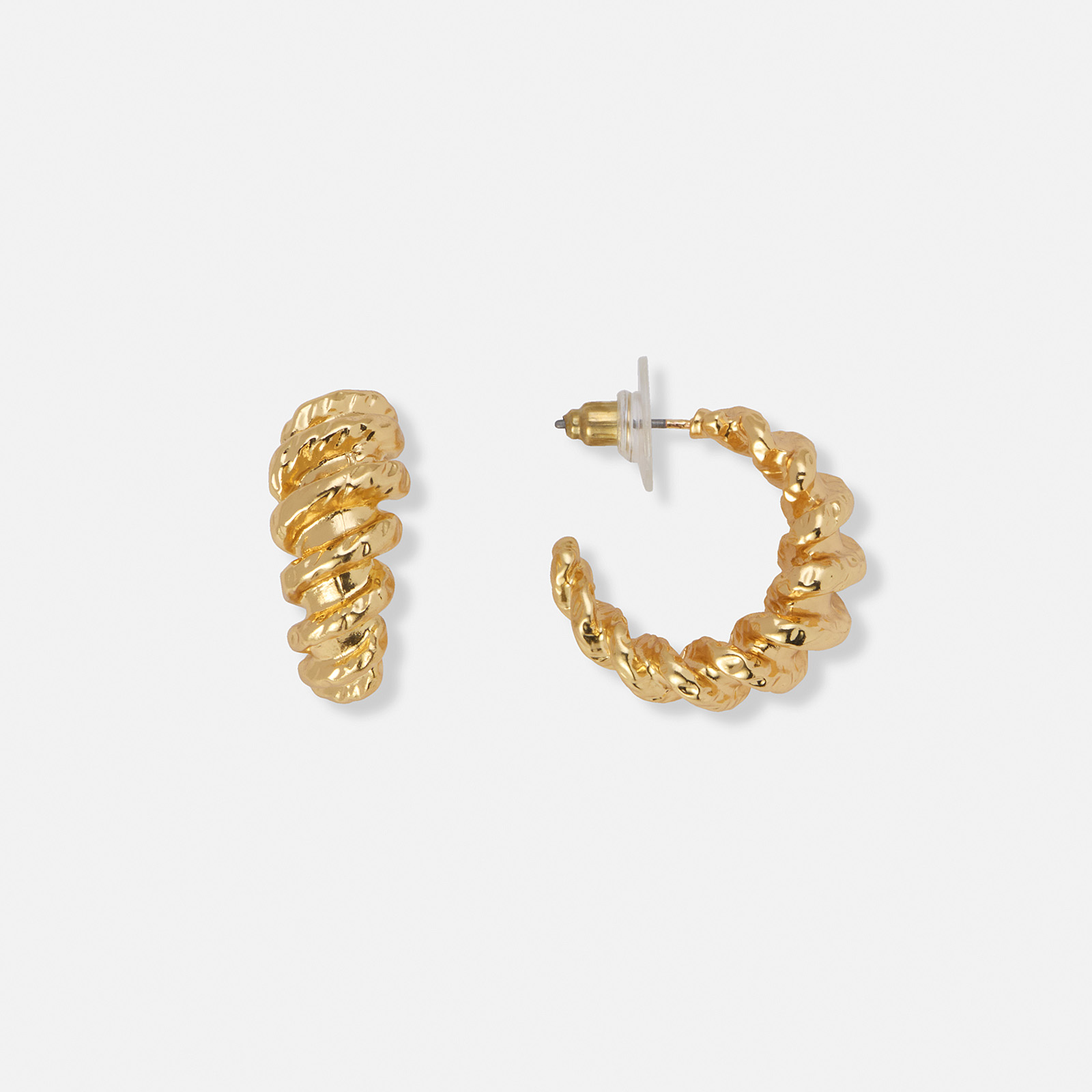 Guldfärgade hoops, vridna - 25 mm