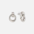 Silverfärgade örhängen, länkade ringar - 20mm