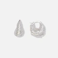 Silverfärgade chunky mönstrade hoops - 20mm