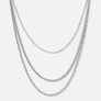 Treradigt silverfärgat halsband i olika stilar - 38+8cm