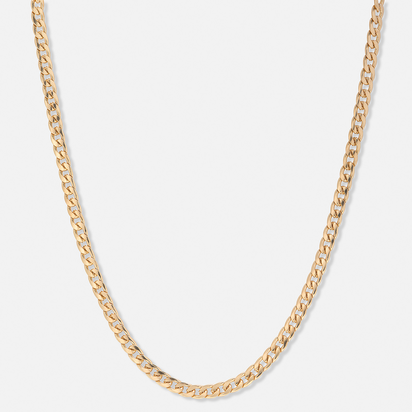 Guldfärgat halsband, pansarlänk - 38+8cm