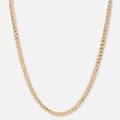 Guldfärgat halsband, pansarlänk - 38+8cm