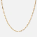 Guldfärgat  halsband, figarolänk  - 38+8cm