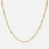 Guldfärgat  halsband, figarolänk  - 38+8cm