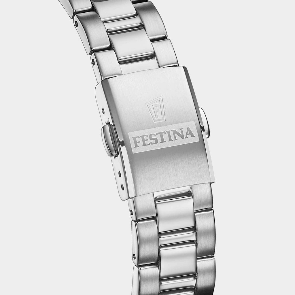 Festina F20553/2 Classic - damklocka metallband vit/stål, 31mm