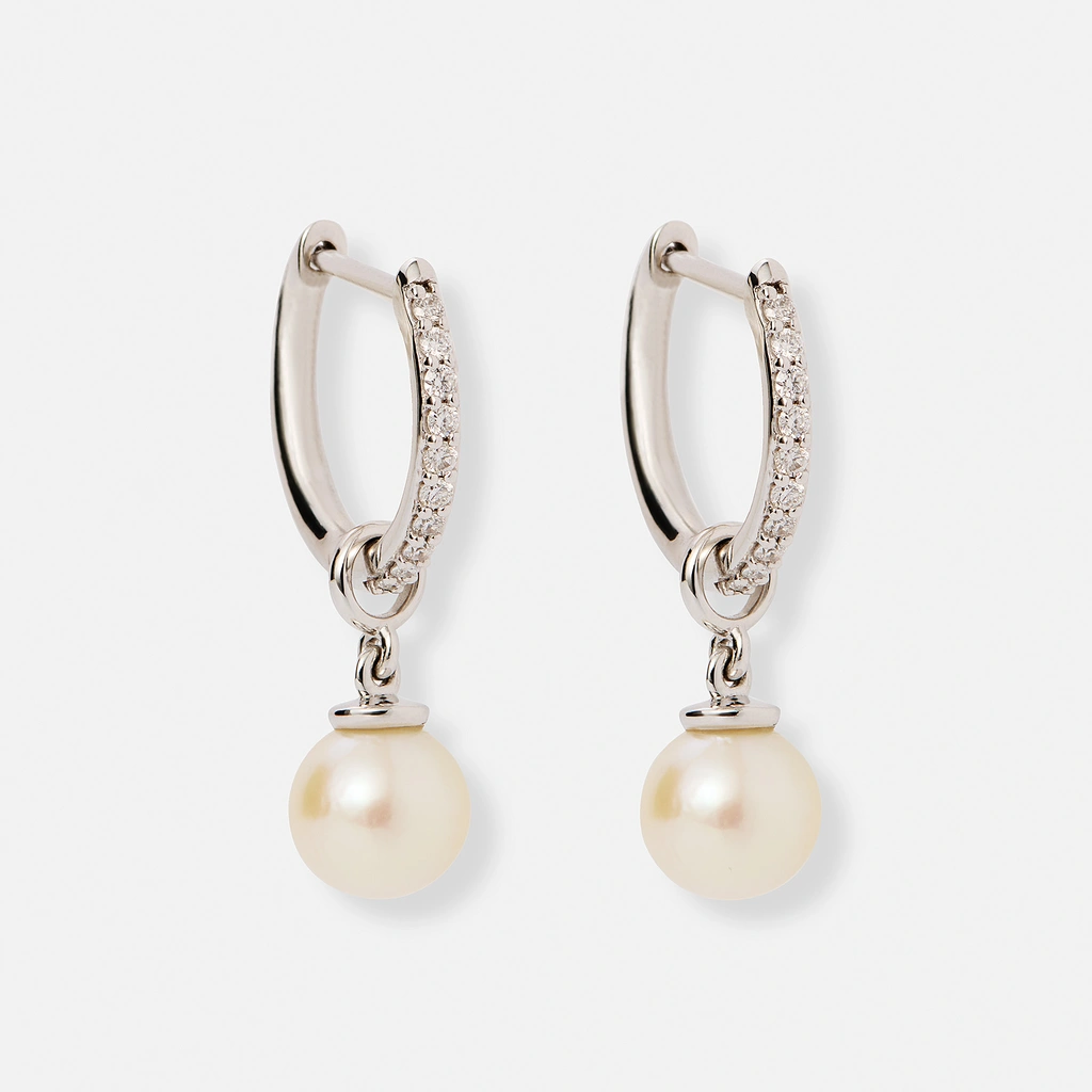 Je t´aime örhängen 18K vitguld - Coraline Lumière Akoya