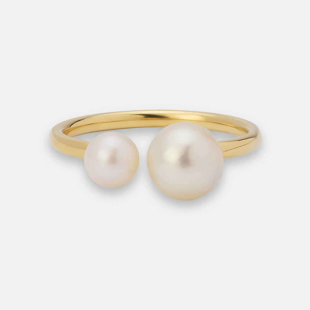 Je t´aime 18K guldring - Port de Perle Akoya