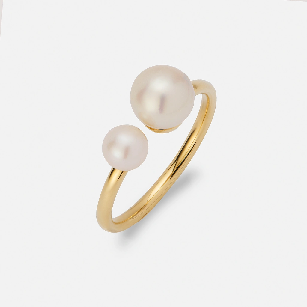 Je t´aime 18K guldring - Port de Perle Akoya