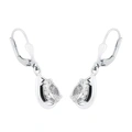 Silverörhängen, hängande droppformade stenar - 28 mm