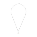 Silverhalsband, cirkel med vita stenar - 45 cm
