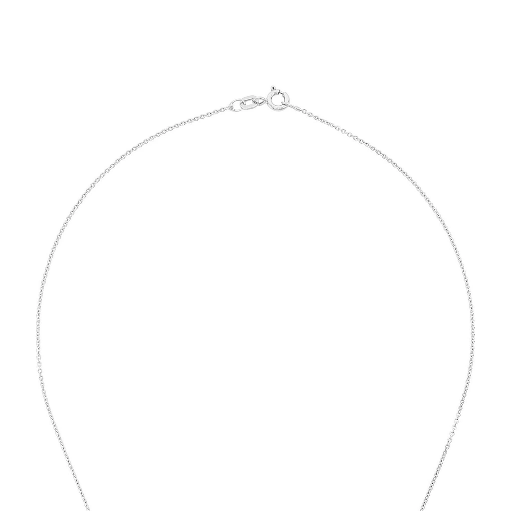 Silverhalsband, halsband och örhängen med vita stenar - 45 cm