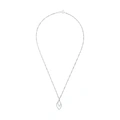 Silverhalsband, droppe med vita stenar - 45 cm