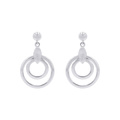 Silverörhängen, hängande dubbla cirklar - 27 mm
