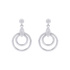 Silverörhängen, hängande dubbla cirklar - 27 mm