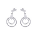 Silverörhängen, hängande dubbla cirklar - 27 mm