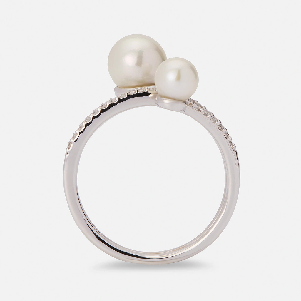 Je t´aime 18K ring vitguld - Dauphine Akoya Ring