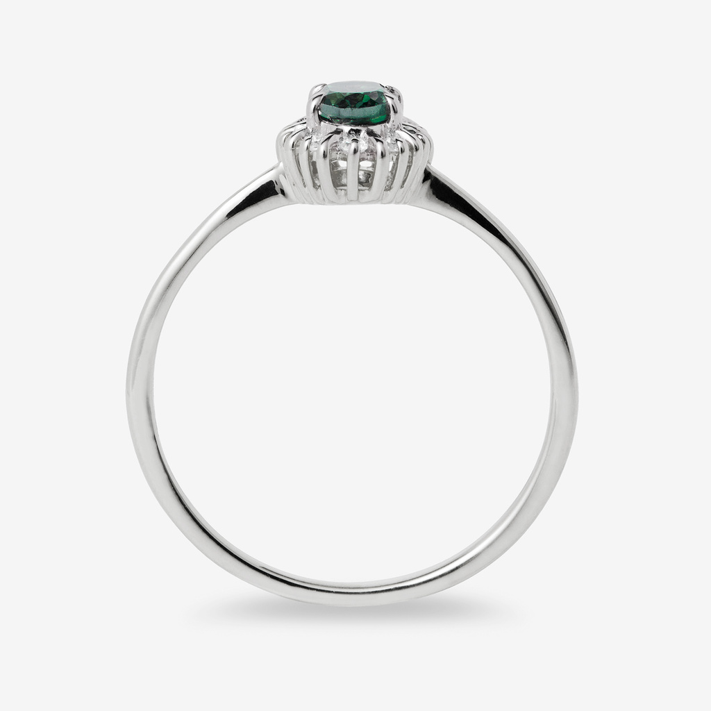 Je t´aime 18K ring vitguld - Diana Smaragd