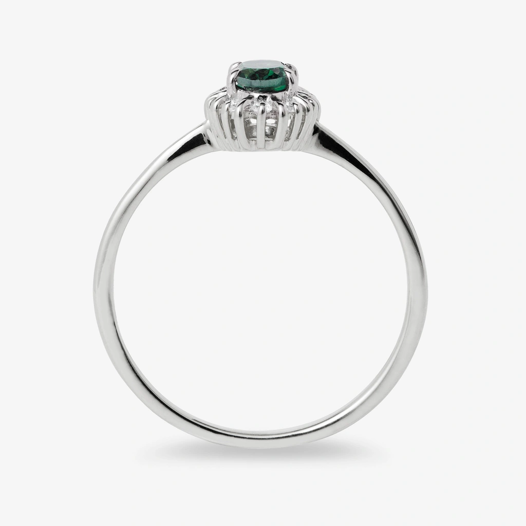 Je t´aime 18K ring vitguld - Diana Smaragd