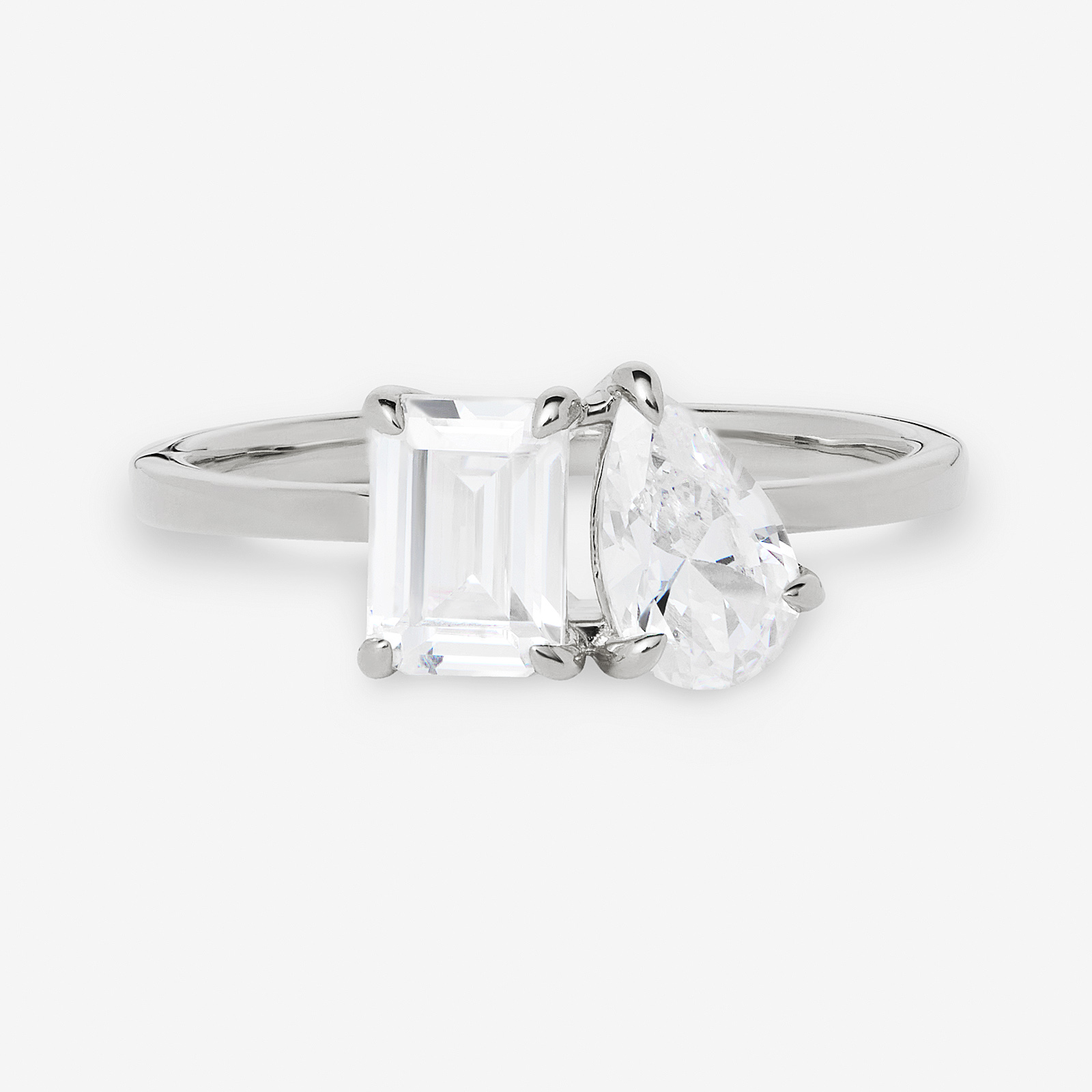 Je t´aime 18K ring vitguld - Toi et moi