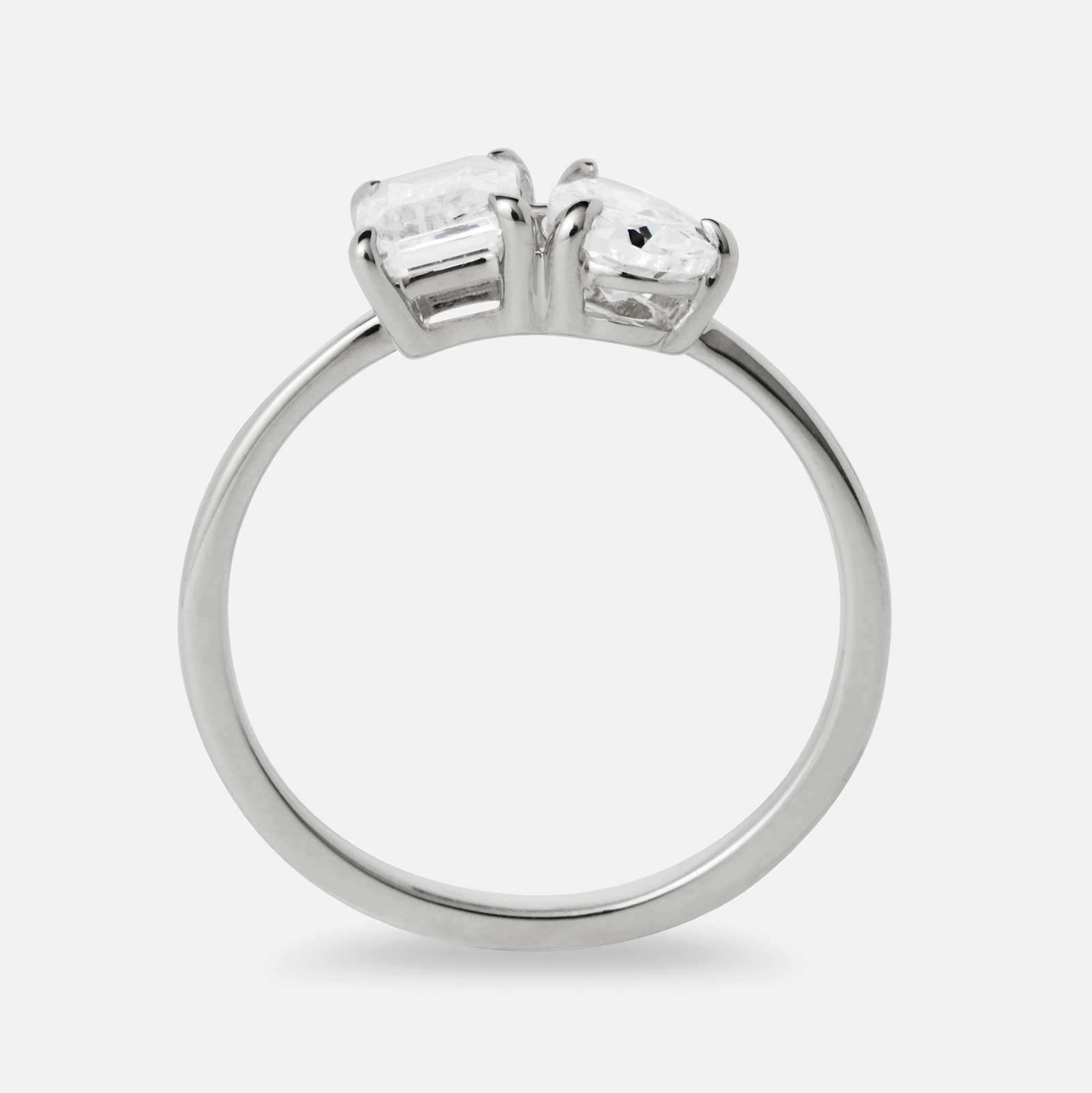 Je t´aime 18K ring vitguld - Toi et moi