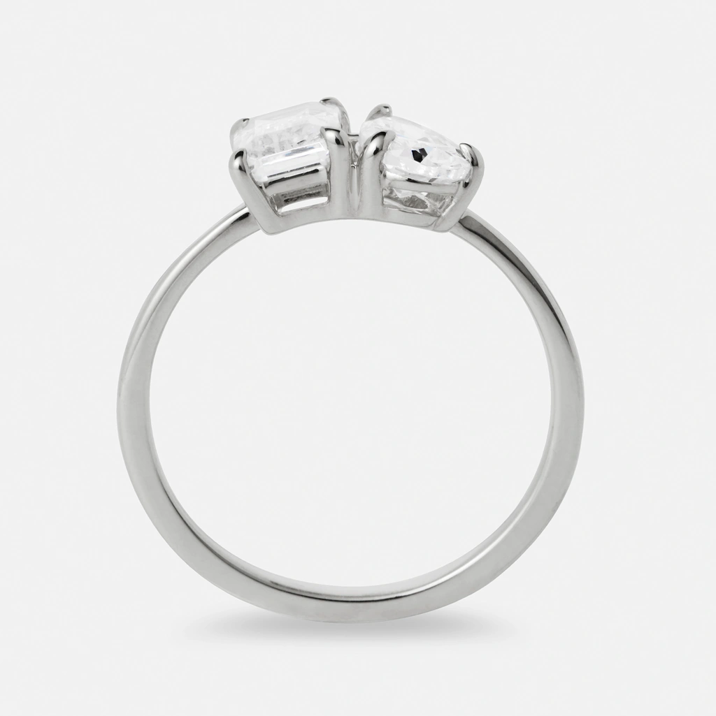 Je t´aime 18K ring vitguld - Toi et moi