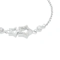 Silverarmband, ankarlänk med hängande stjärnor - 17–19 cm