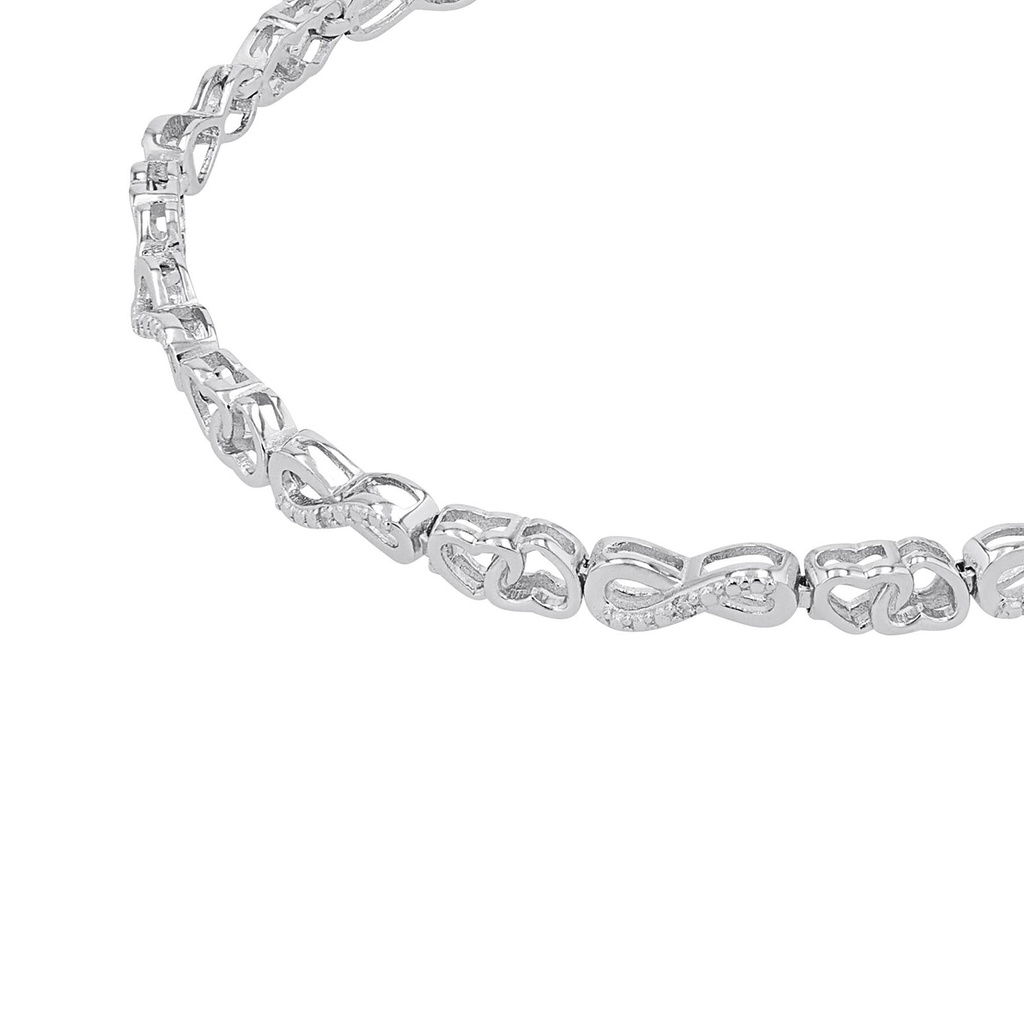 Silverarmband, ankarlänk med hjärtan och infinitysymbol - 19–21 cm