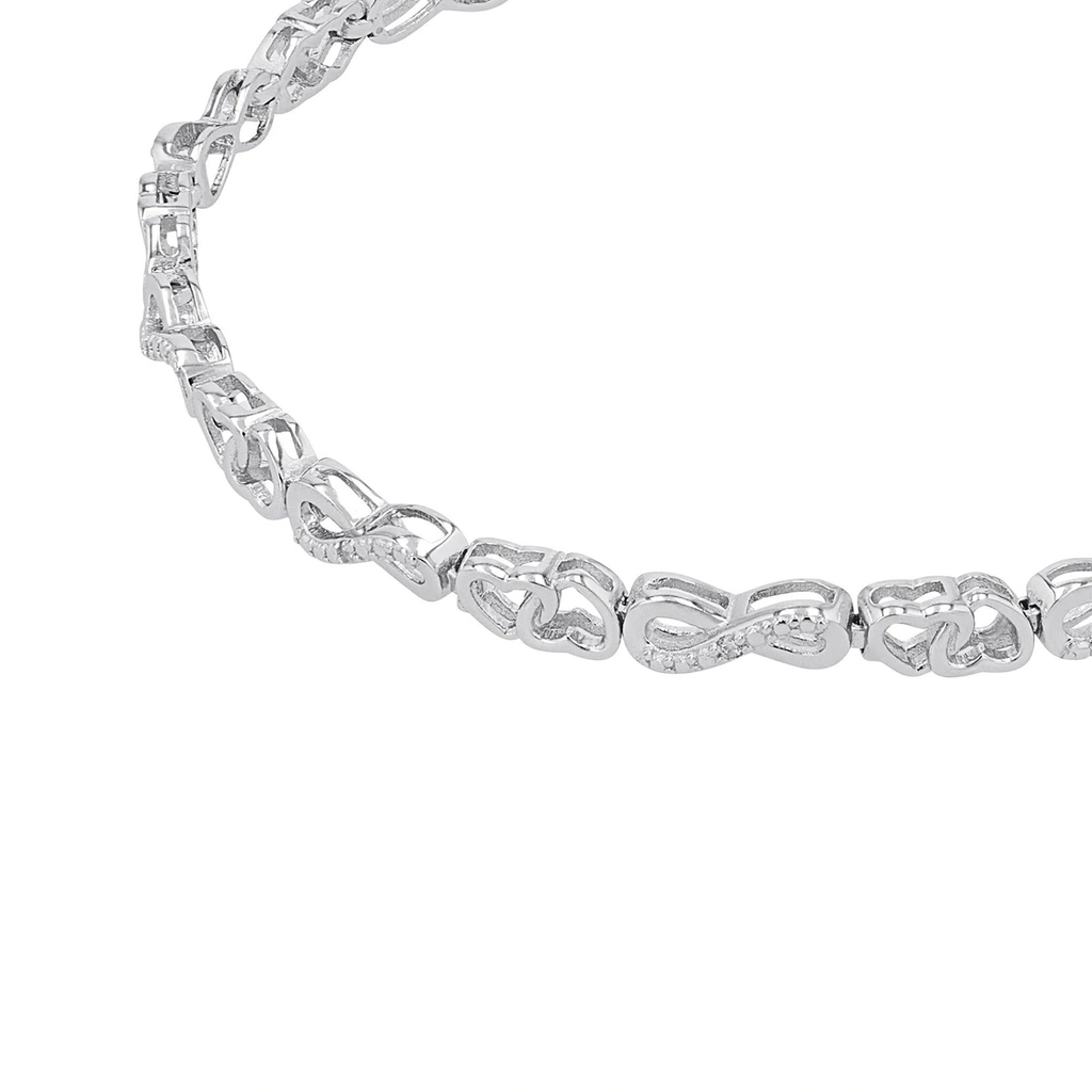 Silverarmband, ankarlänk med hjärtan och infinitysymbol - 19–21 cm