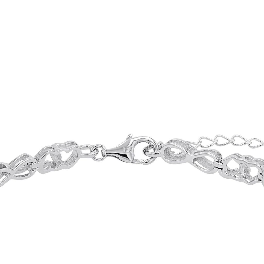 Silverarmband, ankarlänk med hjärtan och infinitysymbol - 19–21 cm