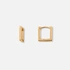 Guldpläterade silverörhängen, fyrkantiga hoops - 14mm