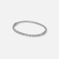 Stålarmband, bangle med stjärnor och stenar - 61mm omkrets