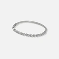 Stålarmband, bangle med droppar och stenar
