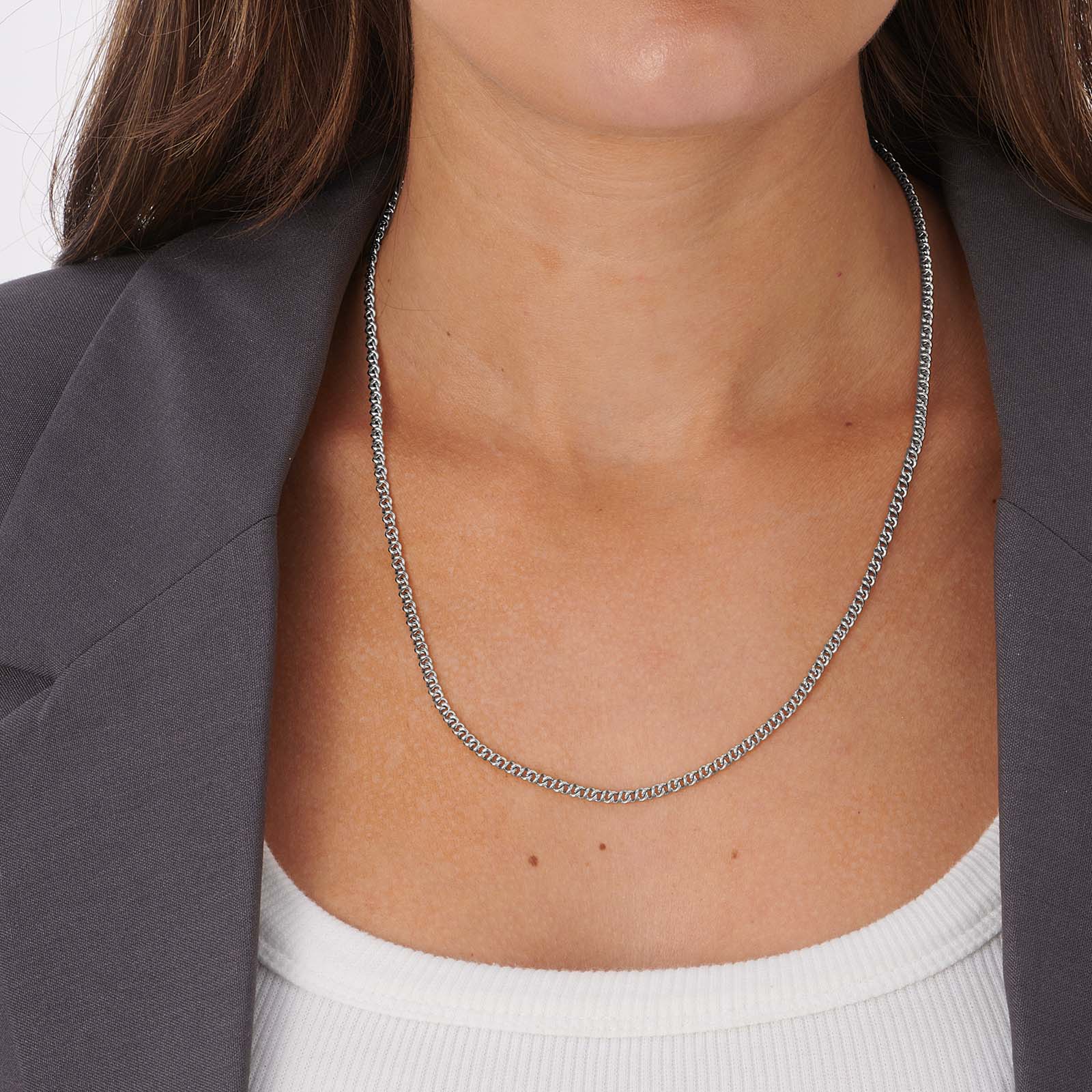 Stålhalsband 3mm pansarkedja - 50+5cm