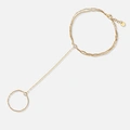 Ringarmband i guldpläterat stål - 16+3cm