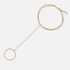 Ringarmband i guldpläterat stål - 16+3cm