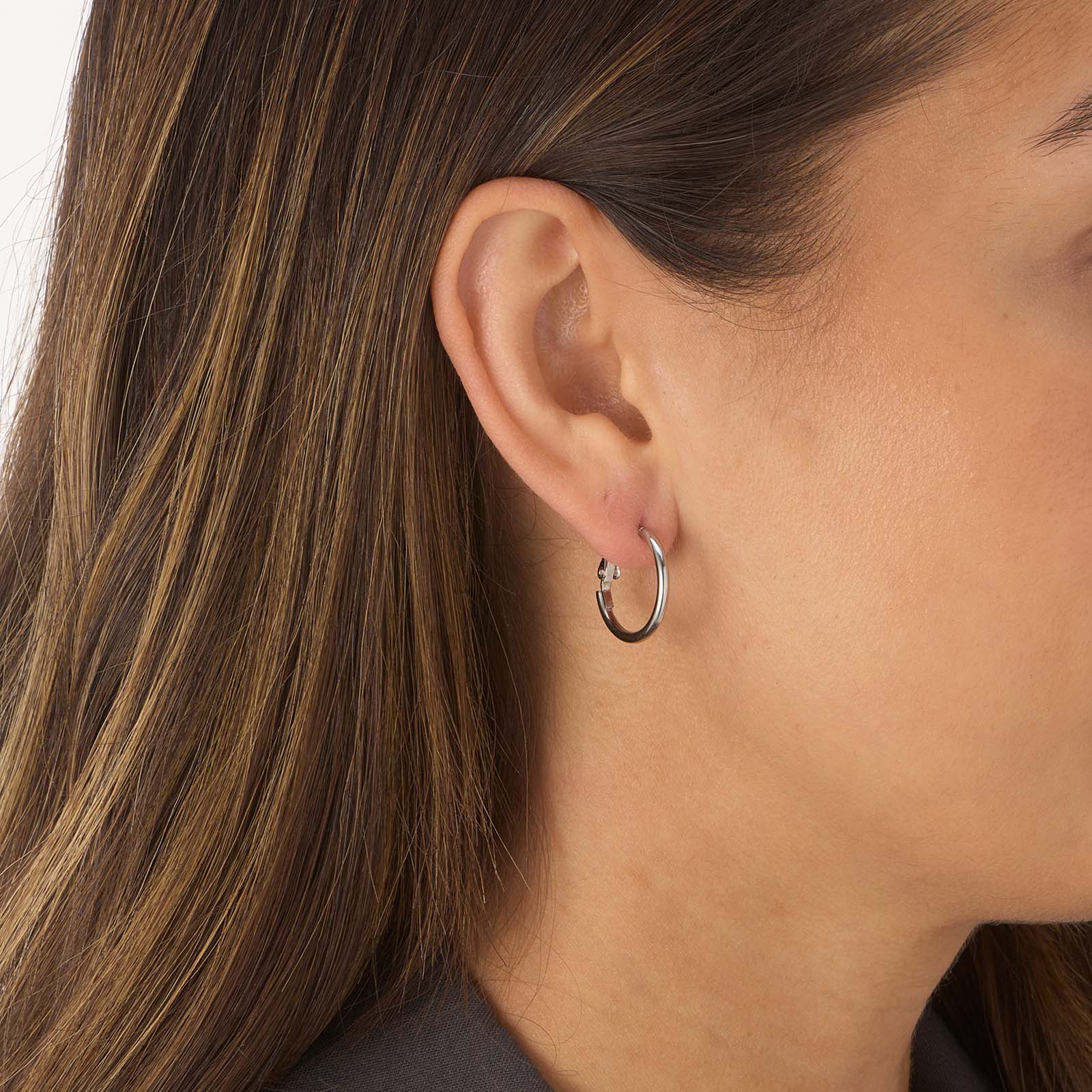 Stålörhängen, runda hoops - 20mm